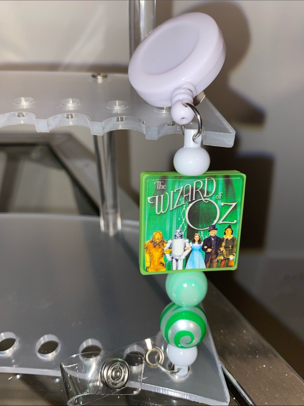 Wizard of Oz Green Beaded Badge Reel Lanyard